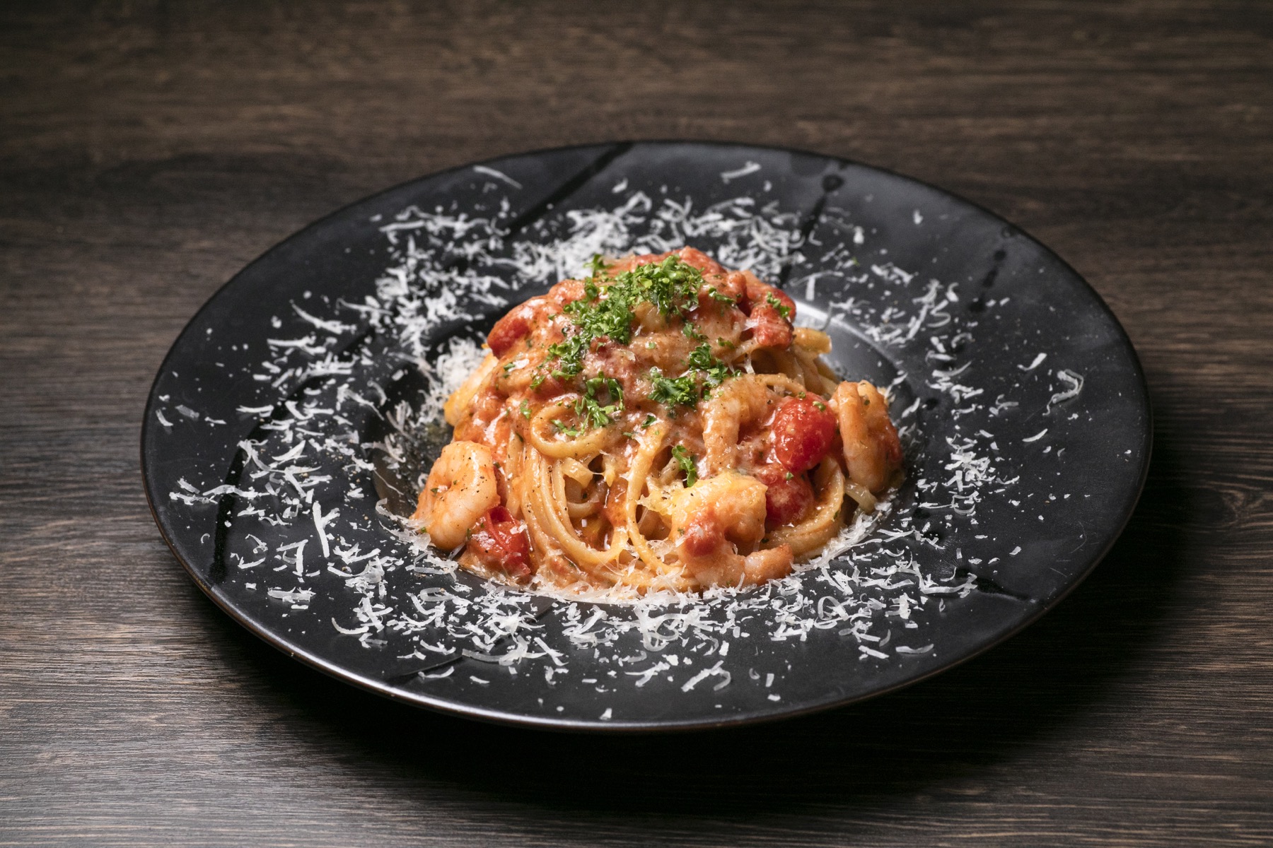 海老のトマトクリームパスタ